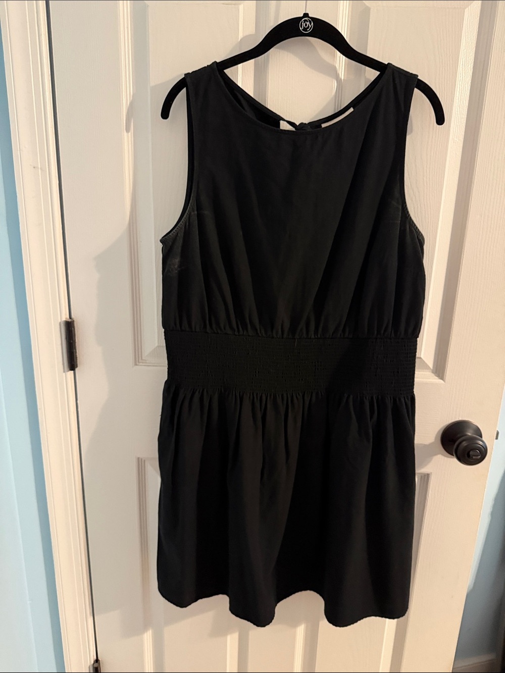 Universal Thread Black Sleeveless Smocked-Waist Mini Dress